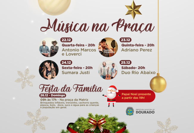 Notícia - Música na Semana do Natal! - Prefeitura Municipal de Dourado
